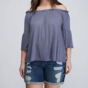 Lane Bryant Off-The Shoulder Bell Sleeve Top